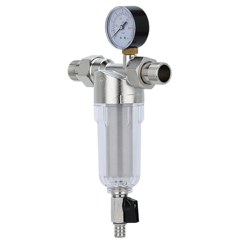 Interface Water Filter Front Backwash Purifier Pre Descaling with Meter Household Bathroom Wate | Бытовая техника