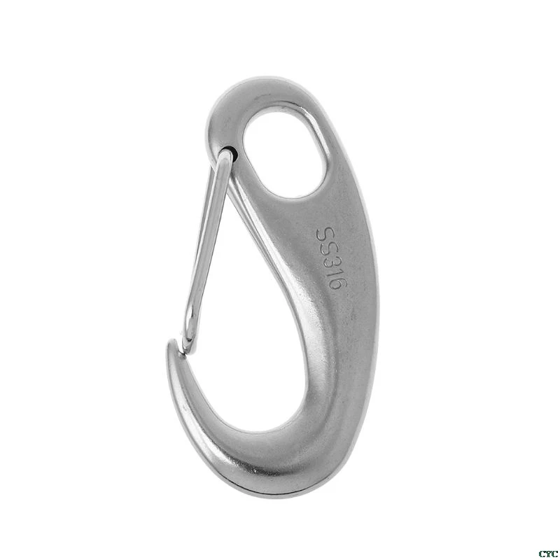 

Boat Marine Stainless Steel Egg Shape Spring Snap Hook Clip Quick Link Carabiner