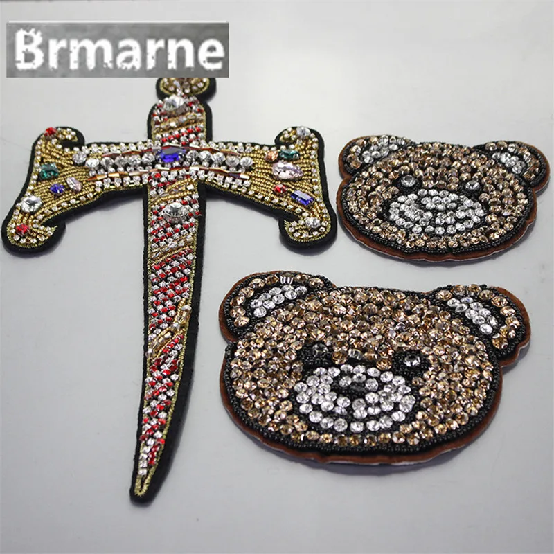 Вышивка бисером ручной работы крест милый медведь ткань паста одежда сумка