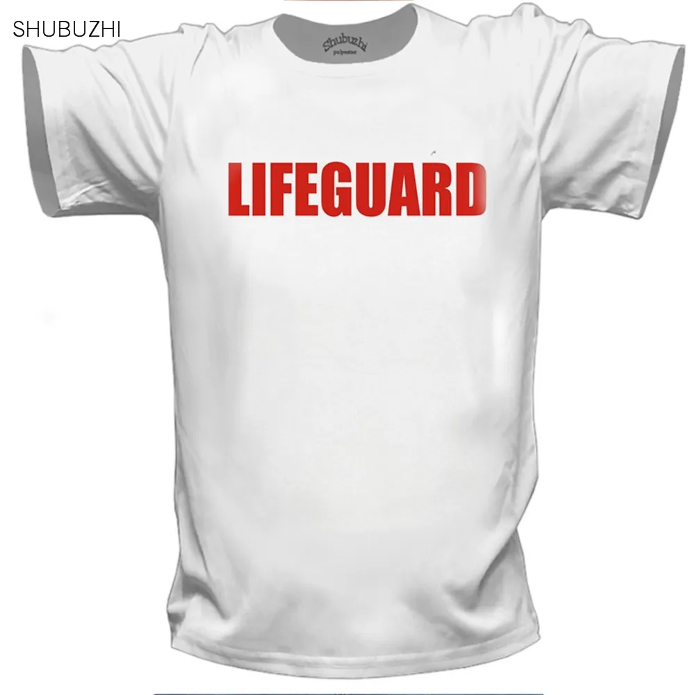 Футболка мужская хлопковая модная рубашка Lifeguard Red Life Guard белая Большие