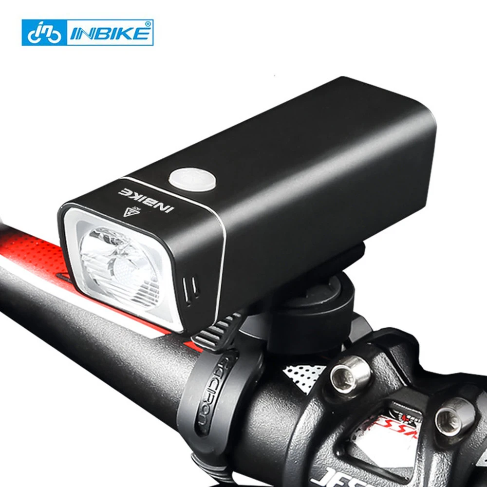 INBIKE USB Перезаряжаемый светодиодный светильник 300 лм IPX6 Водонепроницаемый велосипедный светильник передний велосипедный руль вспышка светильник 200 м видимое расстояние