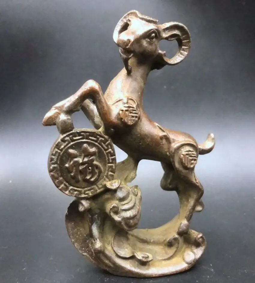 

Архаизированная латунная благословение Овцы домашнее украшение статуя