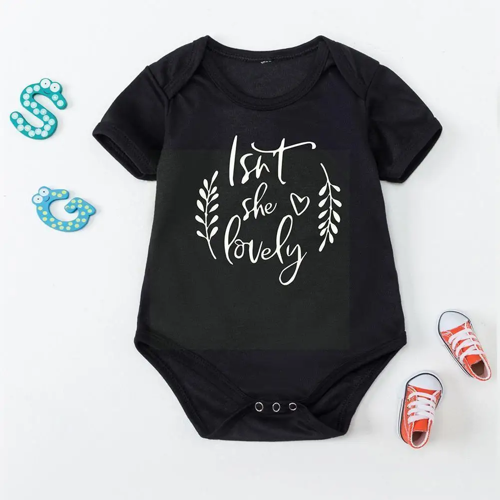 

Summer Baby Romper Newborn Jumpsuit Letter Print Romper Clothing Fashion Shorts Short-sleeved Outfits Infant Toddler Flower D4R8