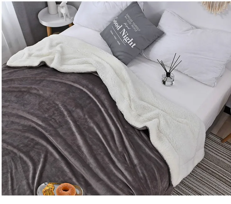 Однотонное фланелевое одеяло на кровать из кораллового флиса портативное