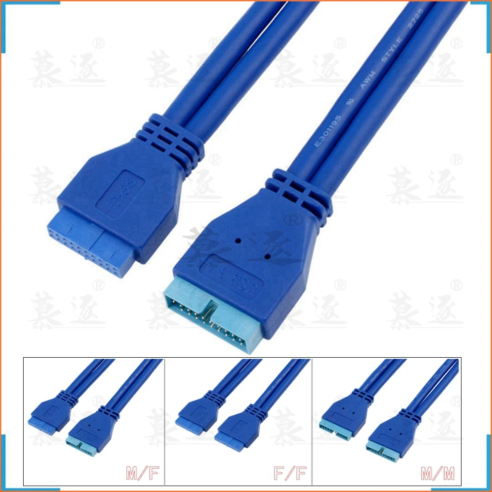 USB 3.0 20pin Male to Male Male to Female Female to Female Motherboard Cable 50cm For Asus Gigabyte Msi Onda Inte DELL HP Lenovo