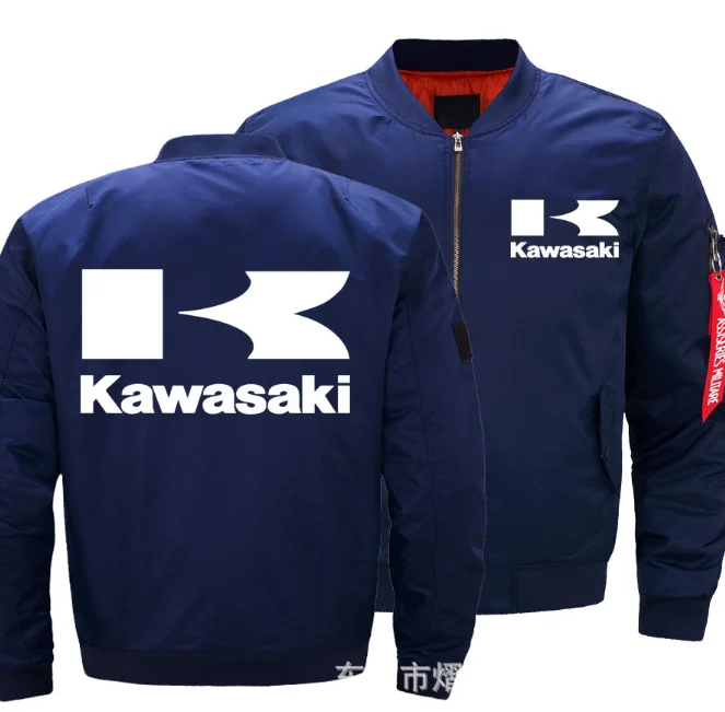 

2020 New Autumn Winter for Kawasaki Bomber jacket Men Fashion Stand Collar Air Force One Pilot Jacket Men Baseball Uniform Coat