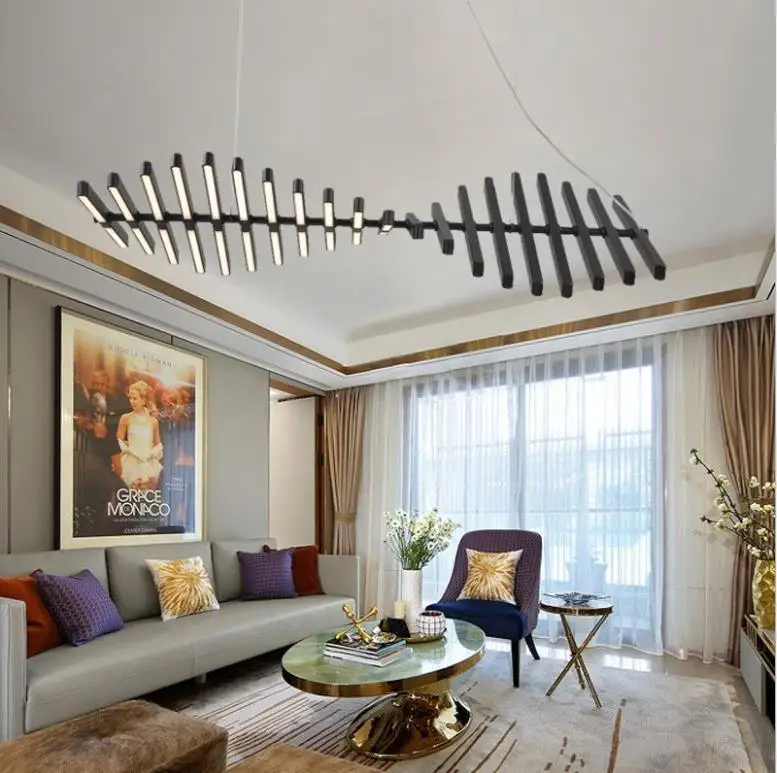 Современный светодиодный светильник для люстры скандинавский черный/белый