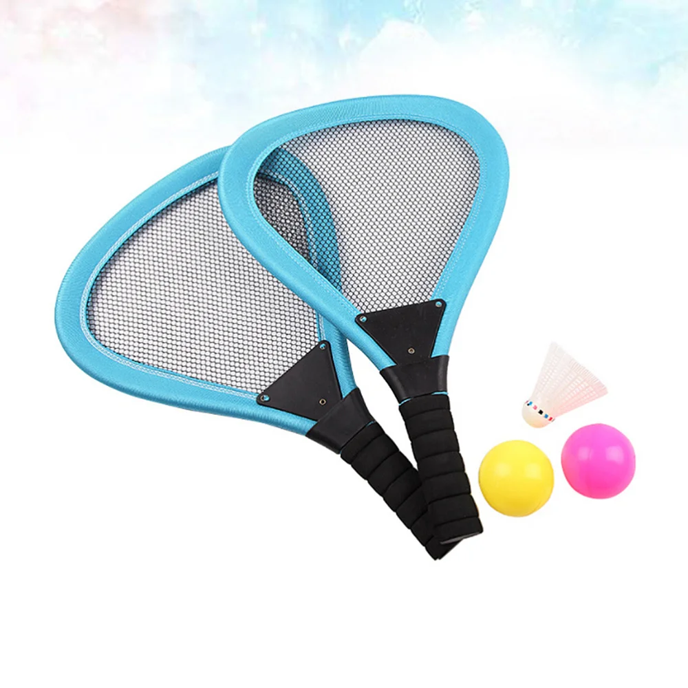 

5pcs Children Cloth Tennis Racket Beach Rackets Beachball Racket Kids Outdoor Supplies (Red 2pcs Racket, 1pc Badminton, 2pcs Oce