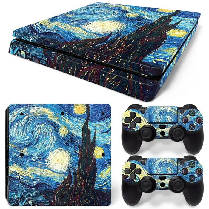 Наклейки Sky design для консоли PS4 slim виниловые наклейки контроллеров ps4 | Электроника