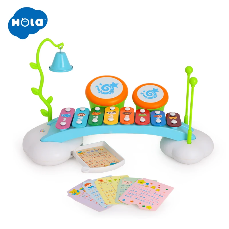 HOLA TOYS 909 детские игрушки Красочные радужные ручная ударная фортепиано 8 Note