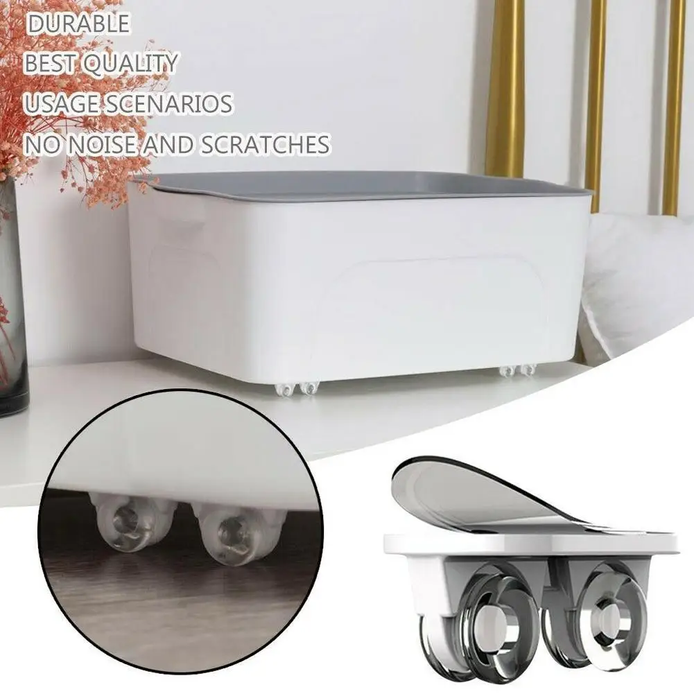 4 пачки локоны волос клейкий колеса кровать нижняя полка ролик ящик для хранения