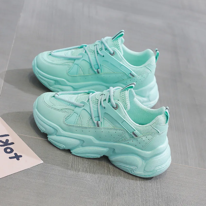 

Новинка 2021, женские весенние кроссовки на массивной платформе, серые, коричневые спортивные туфли, удобные повседневные высокие кроссовки, ...