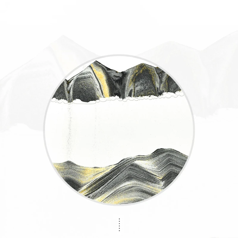 

12" Moving Sand Art Picture Round Glass 3D Sandscape in Motion Display Decor