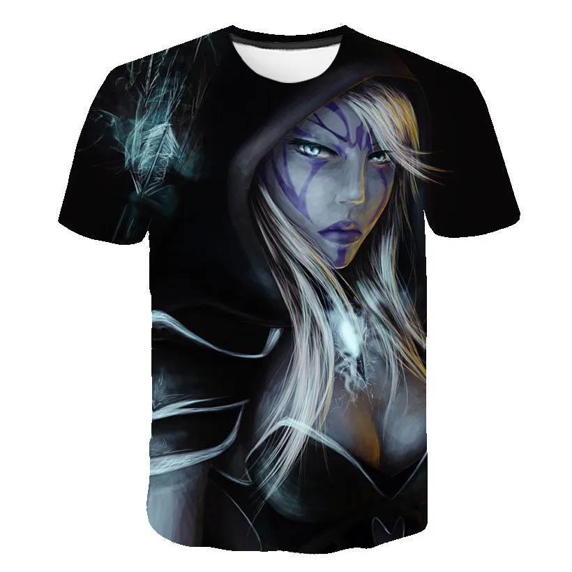 

2021 Men Angel Printing T Shirt Fashion Male Short Sleeve T-shirt Round Neck Loose 3D Hip Hop Cool Mens Clothing Summer