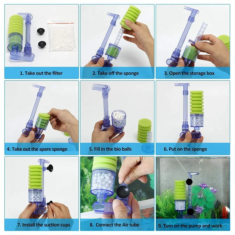 Губчатый фильтр внутренний аквариумный тихий обеспечивает физическую и