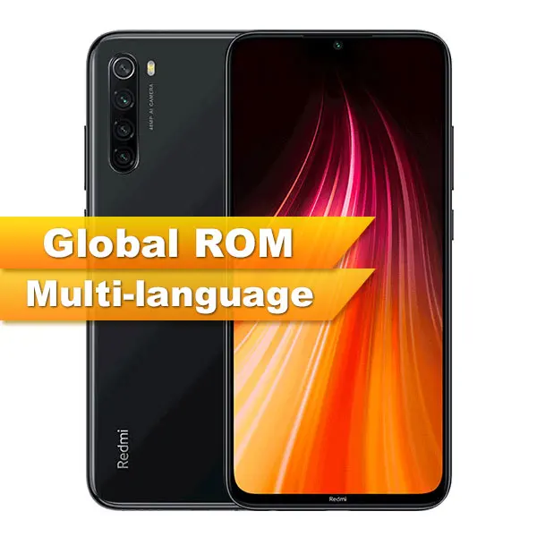 Смартфон Xiaomi Redmi Note 8 с глобальной прошивкой, 64 ГБ, 4 Гб, Восьмиядерный процессор Snapdragon 665, 6,3 дюйма, 48мп, четырехъярусная камера заднего вида, 4000 мАч - Цвет: Black Global ROM