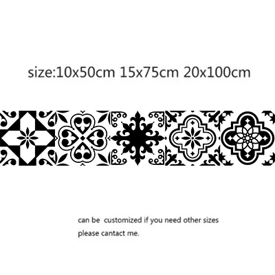 Черно белые наклейки на плитку для ванной комнаты стену из ПВХ водостойкие