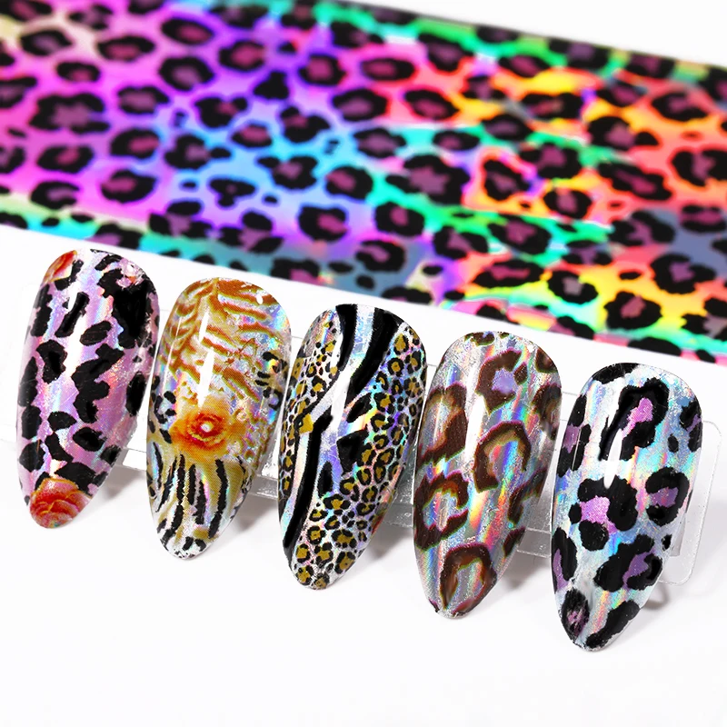 Фольга для ногтей с изображением животных переводная наклейка ногтевого дизайна