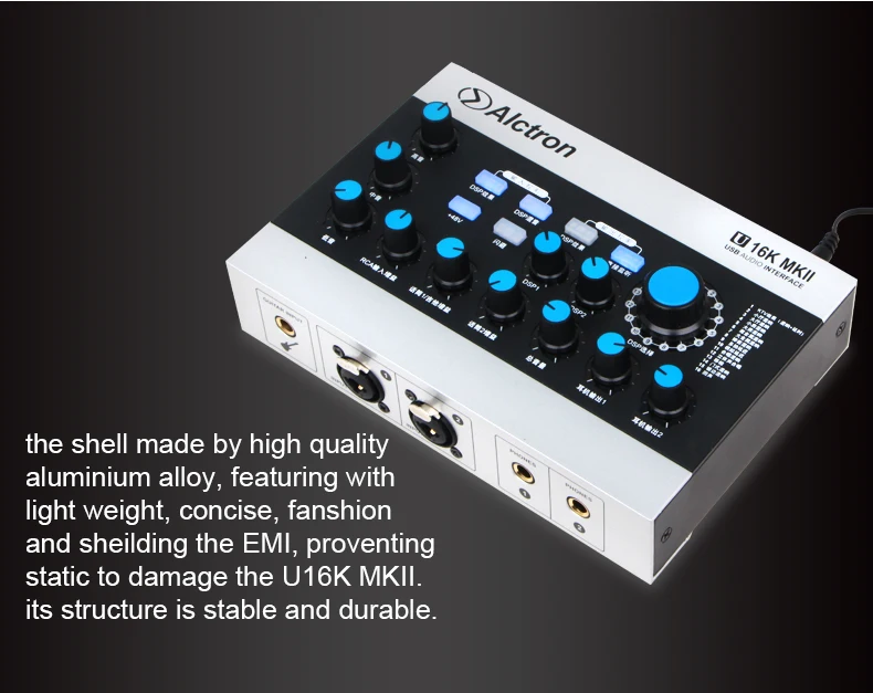 Alctron U16K MKII USB аудио интерфейс преобразует звуковую карту полнофункциональный USB аудио интерфейс профессиональный для записи