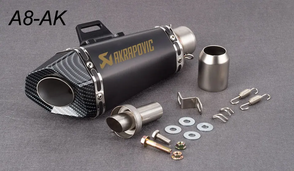 51 мм мотоциклетная выхлопная труба глушителя Akrapovic маленький шестигранный выхлоп с DB killer для Z900 MT09 KTM390 CBR R6 FZ8 R25 - Цвет: A8-AK