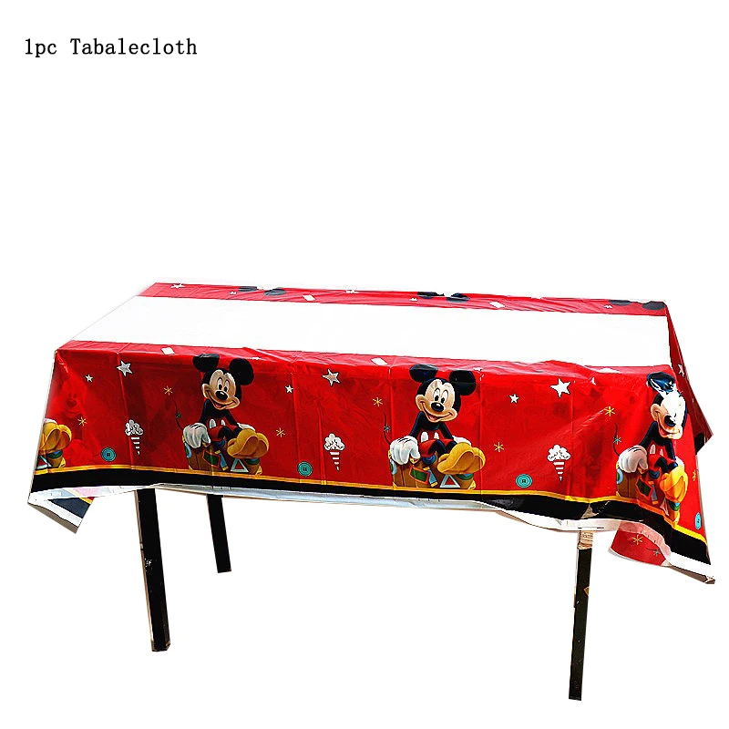 

Disney Mickey Mouse Theme Birthday Party Supplies Disposable Tableware Plate Straws Flags For Decor Baby Shower Kids Favor Toys