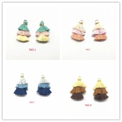 2 шт Bohochic Boho 3 слоя хлопок Красочные кисточки для изготовления ювелирных изделий Diy ювелирных изделий Аксессуары