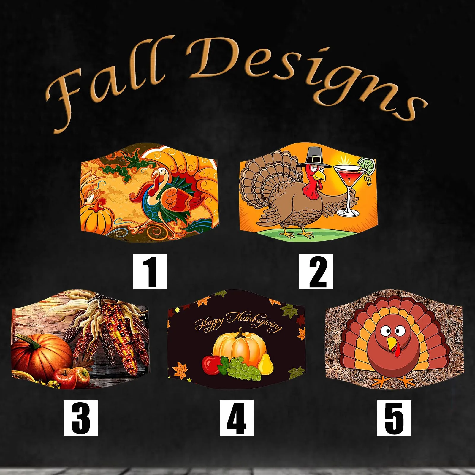 

Маска для лица Пылезащитная с 3D принтом на День Благодарения, 1 шт.