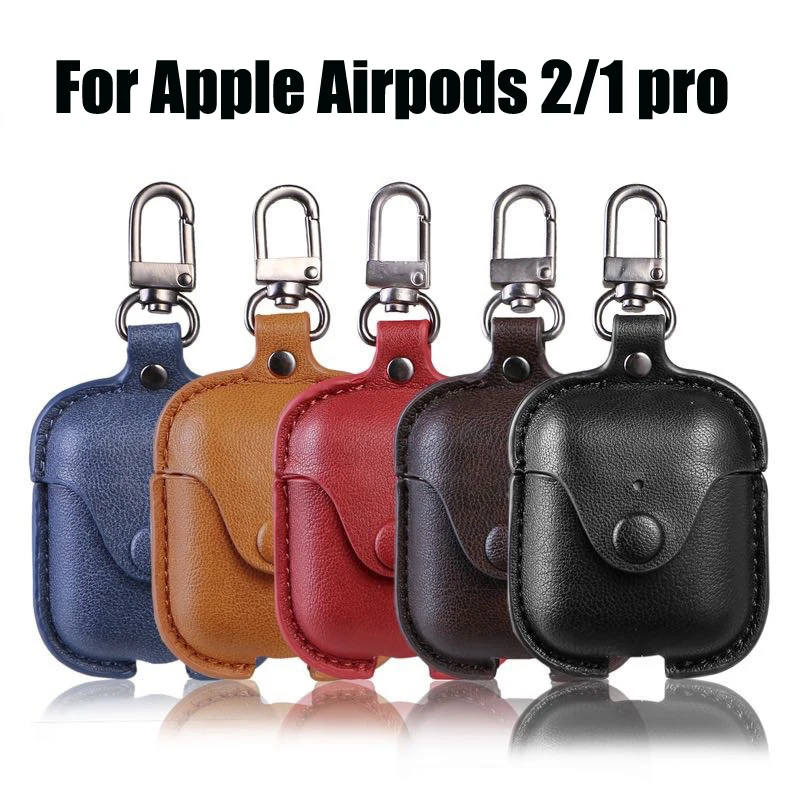 

Leather Case for Apple Airpods Pro Luxury Protective Cover with Anti-lost Buckle for AirPods 2/1 Pro 3 Headphone Earpods Fundas