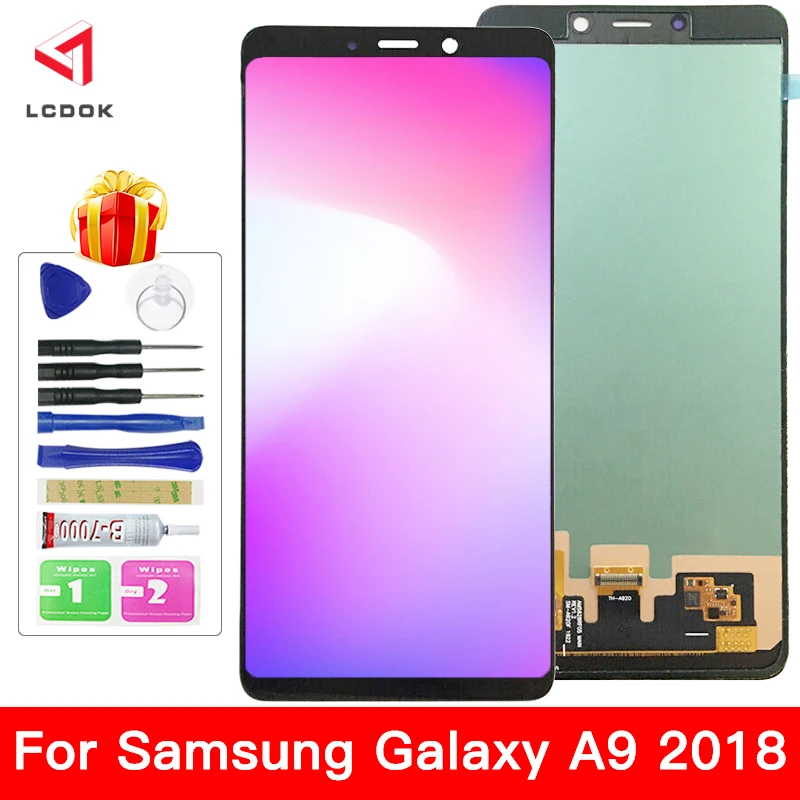 ЖК дисплей A920 с регулировкой яркости для samsung Galaxy A9 2018 A9s Star Pro A920F сенсорный экран