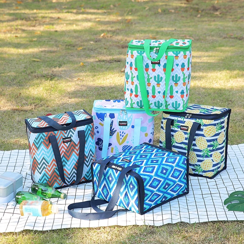 Новая ткань Оксфорд цветная Портативная сумка для обеда изоляционная складная