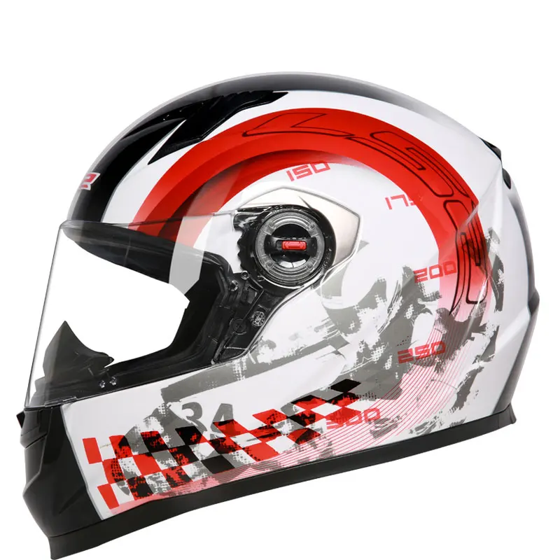 LS2 FF358 анфас бездорожье Мотокросс Мотоцикл мото скутер шлем Casco Capacete ECE - Цвет: White Black Red