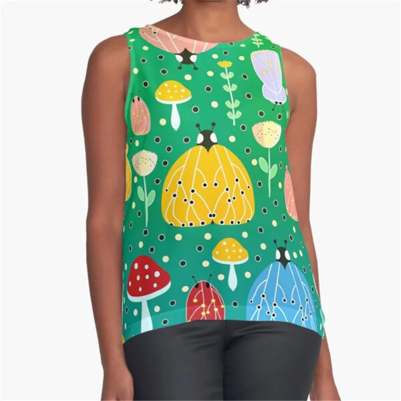 

Women Vintage Sleeveless T Shirt Collecting tapes Printed Summer O-neck tank tops Harajuku Pullover Vest Lady Tee Shirt tops