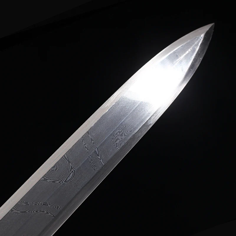 

High-Grade Real Steel Sword Traditional Chinese Han Dynasty Handmade Folded Steel Damacus Full Tang Blade Sharpness