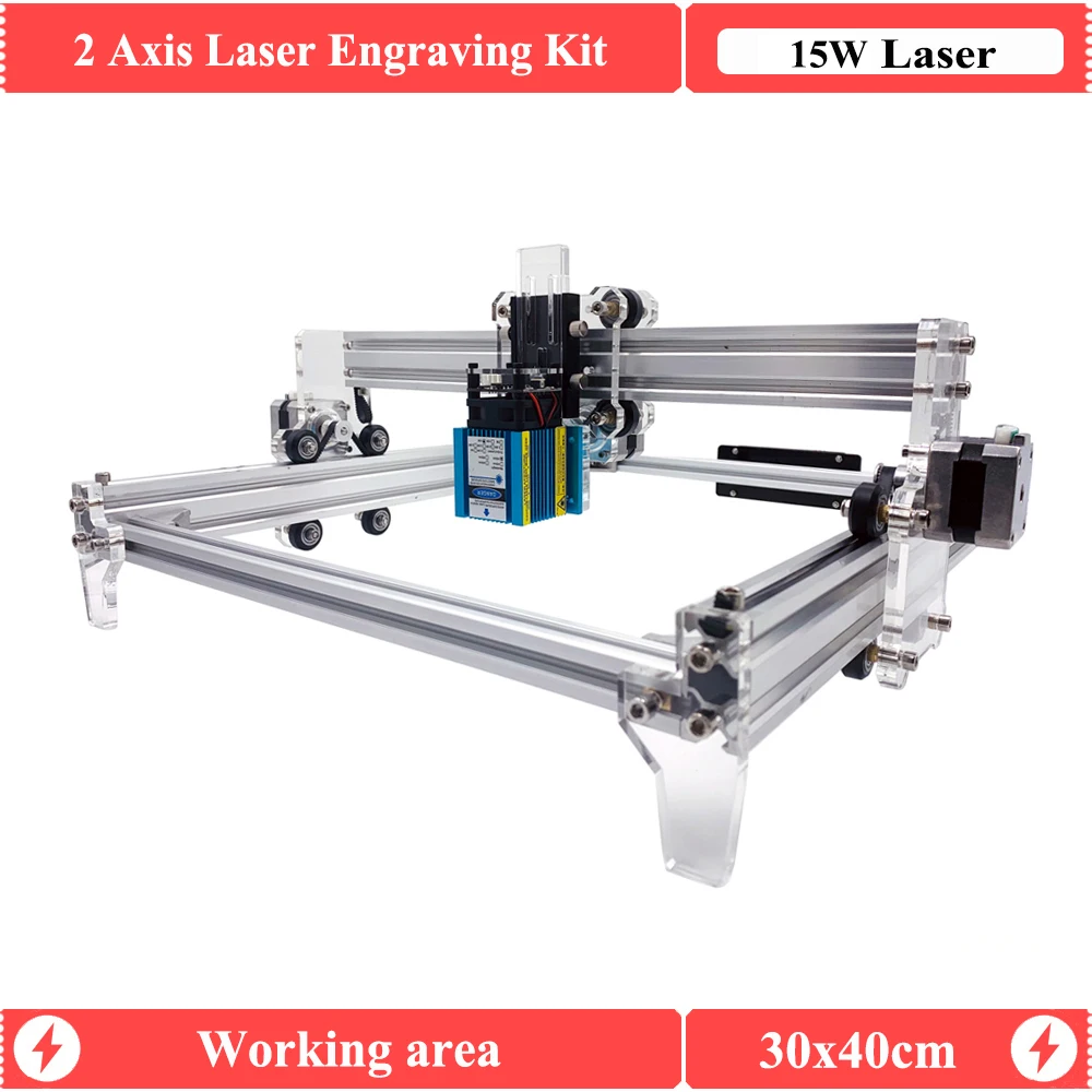 

DIY 15W Laser Engraving Machine 3040 CNC Laser Engraver 15000mW Cutting Tool