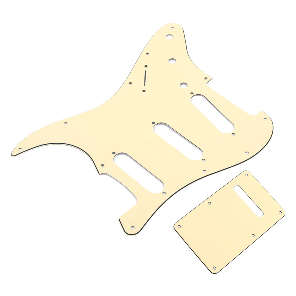 Guitar SSS Pickguard Protector 3Ply + Back Plate for Fender Style Electric | Спорт и развлечения