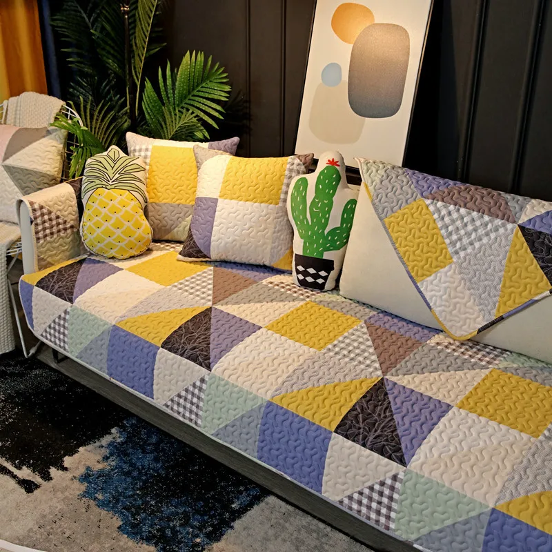 Sofa Towel Cushion Couch Cover Embroidery Four Season Universal Slipcover White Non-slip Cloth Covers Seat for Living Room | Дом и сад