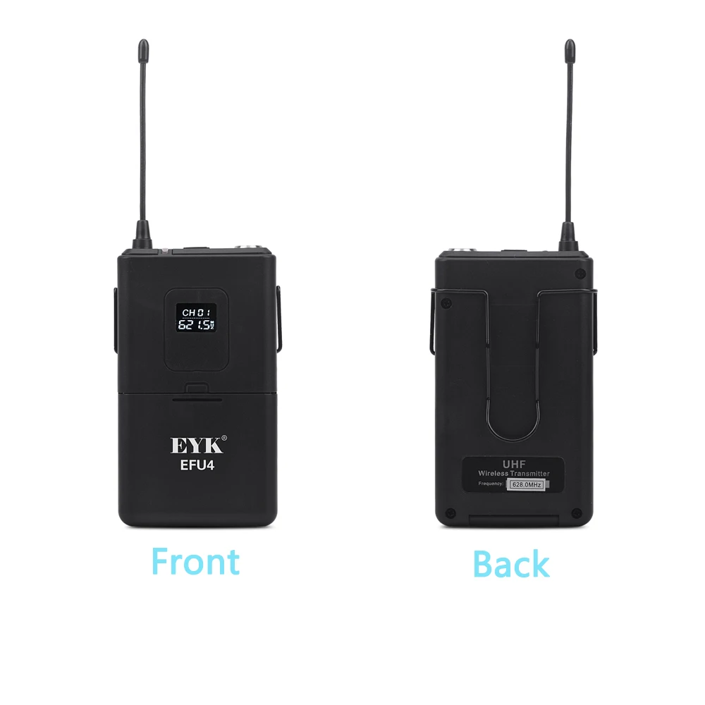 EYK EFU4 4 канала UHF Беспроводной микрофон Системы с 2 поясной и ручной для сцены
