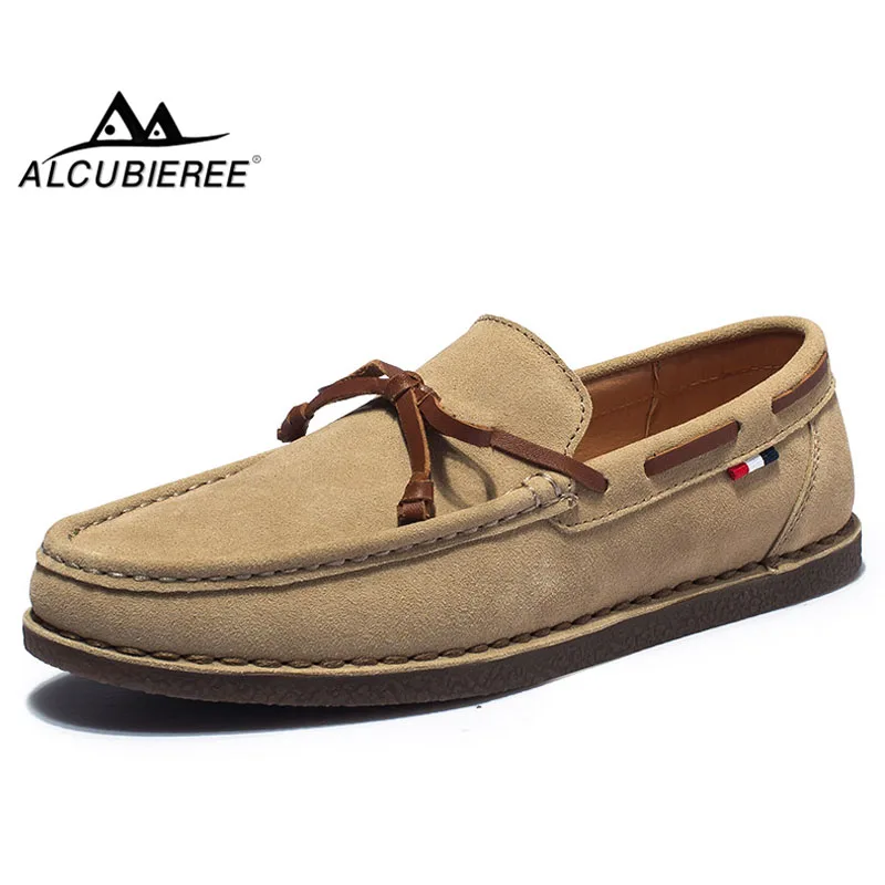 Осенние мужские туфли-лодочки ALCUBIEREE на плоской подошве Стильные повседневные