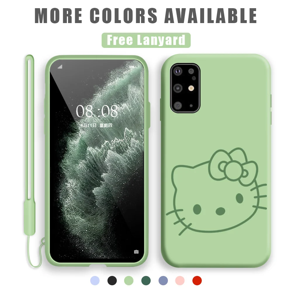 Для Samsung Gaalxy S7 edge S8 S9 S10 Plus S10e S20 Ультра мягкий жидкий силиконовый чехол с милым