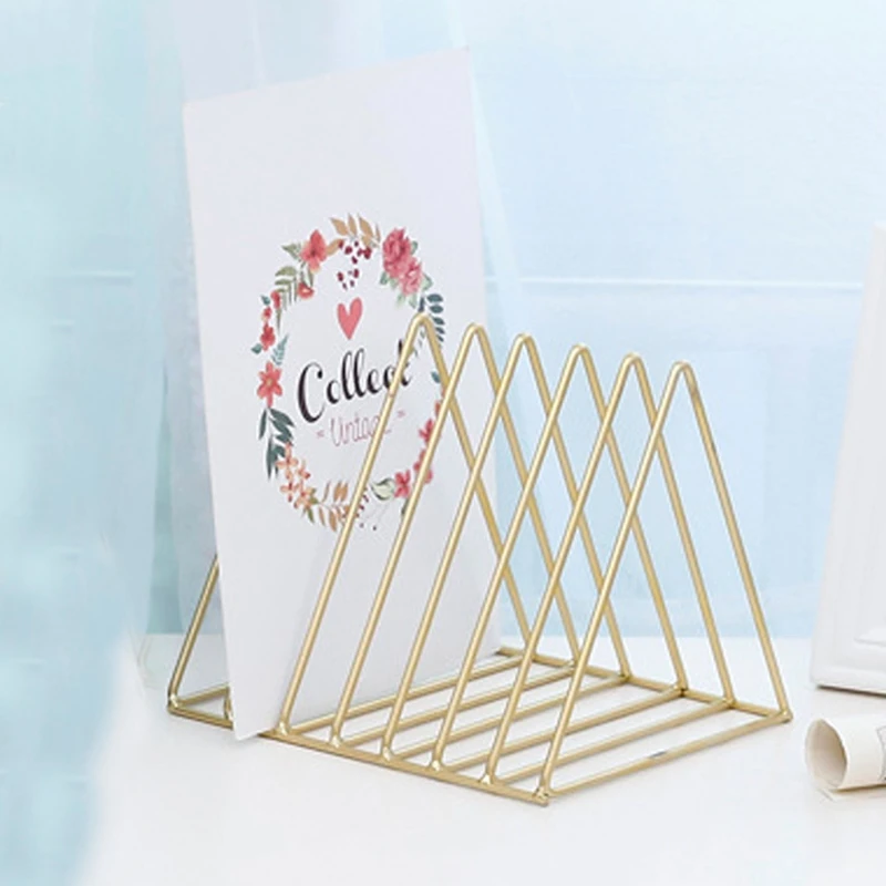 

azine Holder Desktop File Sorting Rack 9 Slots Triple-cornered Shape, Size 10.23 Inches (About 26 cm)