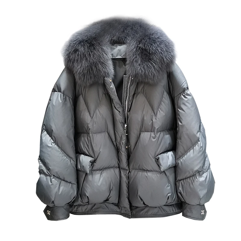 Big Real Fox Fur Collar 2020 Winter Jacket Women 90%White Duck Down Jacket Women Down Coat Female Thicken Warm Loose Down Parka