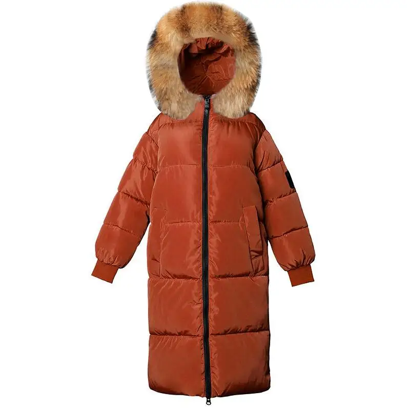 6XL 7XL, плюс размер, Женское зимнее пальто, свободные удлиненные парки, зимняя теплая Женская пуховая куртка с капюшоном, зимняя женская куртка большого размера - Цвет: Brown 3
