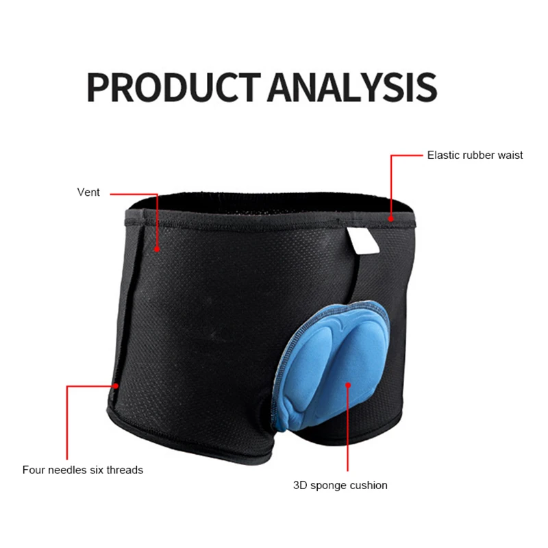 Мужские велосипедные шорты с 3D гелевыми вставками дышащее нижнее белье для