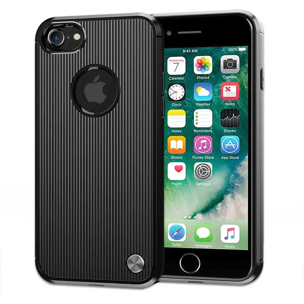 Чехол для Apple iPhone 8 TPU материал из углеродного волокна удобный против царапин и