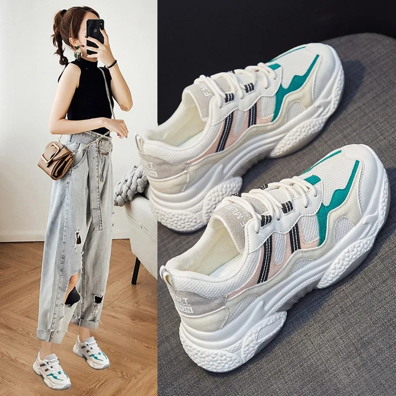 

Rainbow Daddy Shoes Women's Spring And Summer New Show Feet, Small Breathable Mesh, Comfortable Leisure Sports Women's Shoes