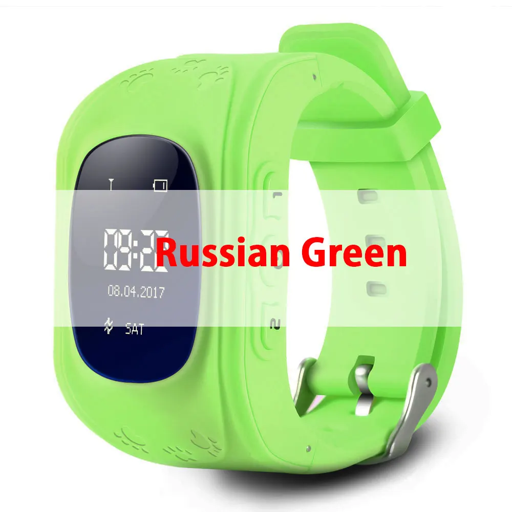 Russian Green Q50, gps, умные детские часы, SOS, поиск местоположения, детский локатор, трекер, анти-потеря, монитор, детские часы, IOS и Android - Цвет: Russian Green
