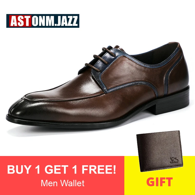 Мужская повседневная обувь деловые мужские туфли из натуральной кожи большие