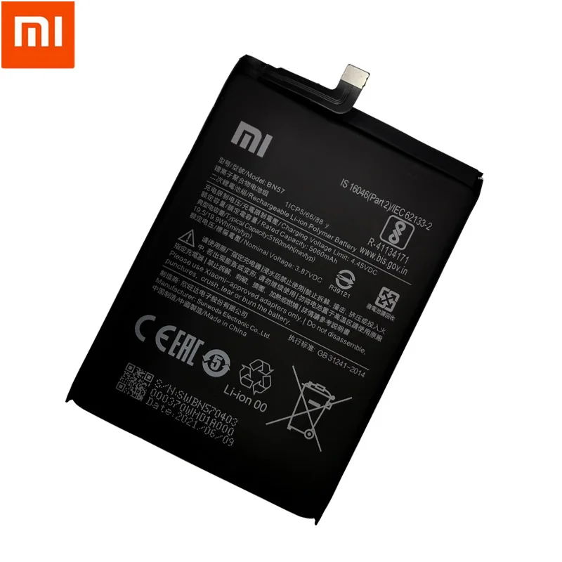 Xiaomi-bater&iacute;a BN57 100% Original para tel&eacute;fono, reemplazo de bater&iacute;as para Pocophone X3 Poco X3 Pro, 5060mAh-3