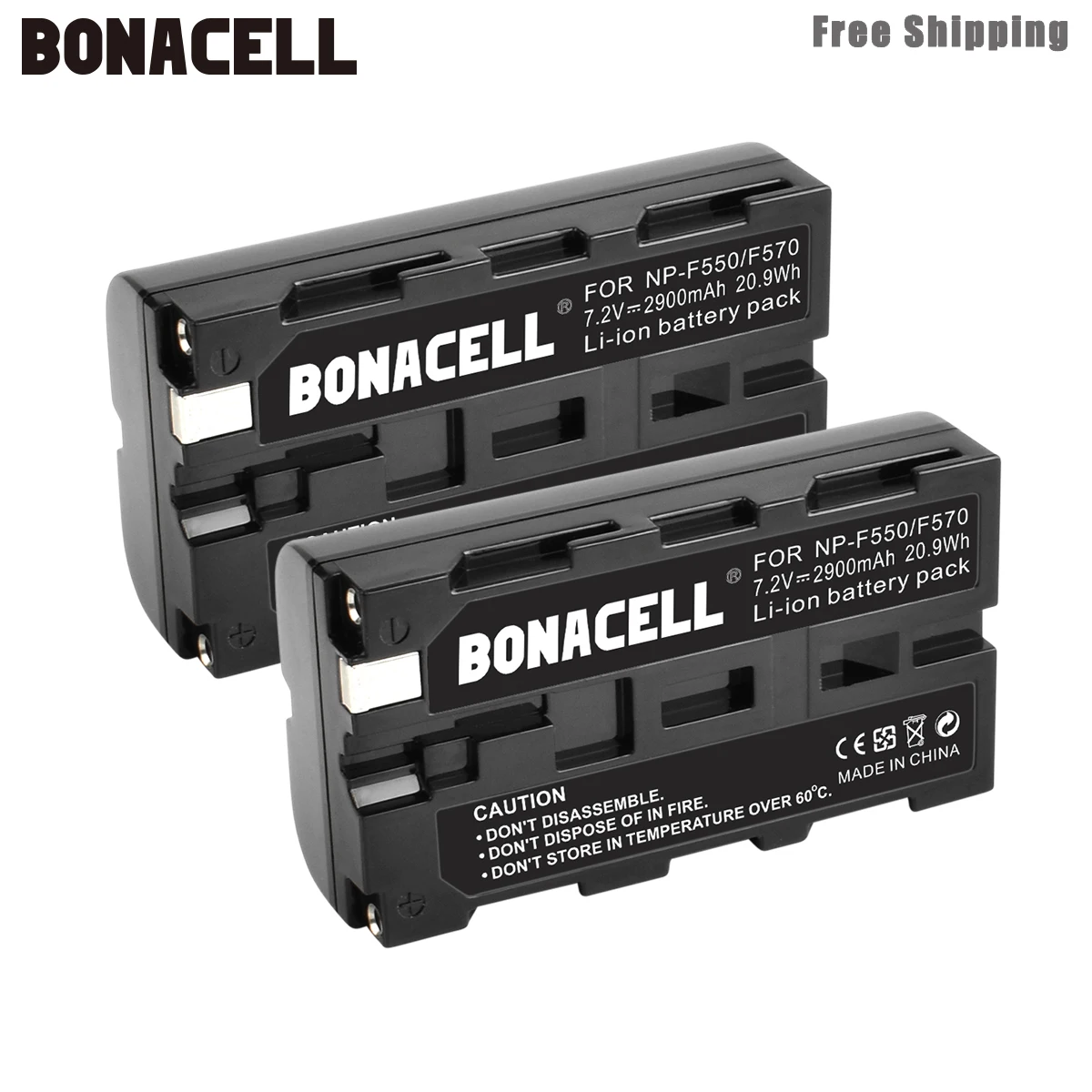 2 Pack Battery Bonacell 3000 мА/ч, NP-F550 NP F550 NPF550 Батарея+ ЖК-дисплей Зарядное устройство для sony NP-F330 NP-F530 NP-F570 NP-F730 NP-F750 Hi-8 GV-D200 L50 - Цвет: 2 Pack Battery