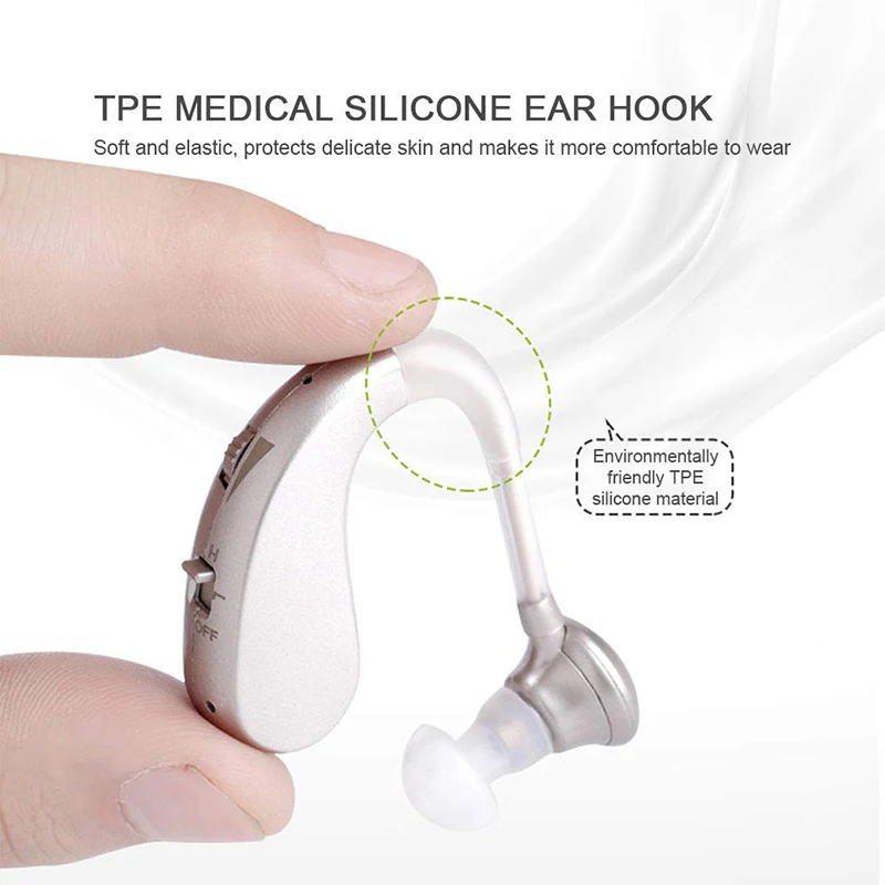 HHE Hearing Aids Sound Amplifier Rechargeable Mini Digital Invisible Deaf-Aid Behind The Ear Aid For Aged Health Care Audifonos |